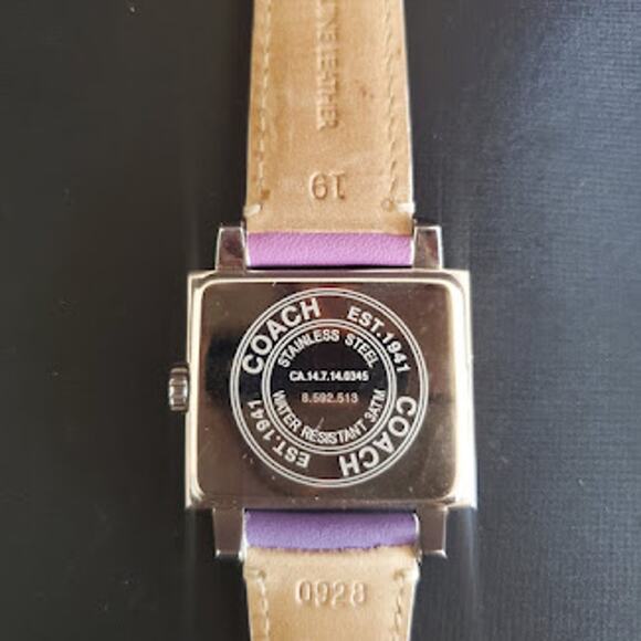 Coach Amanda Watch Multicolor Leather Strap Square Steel Case Analog IOB - Picture 11 of 11